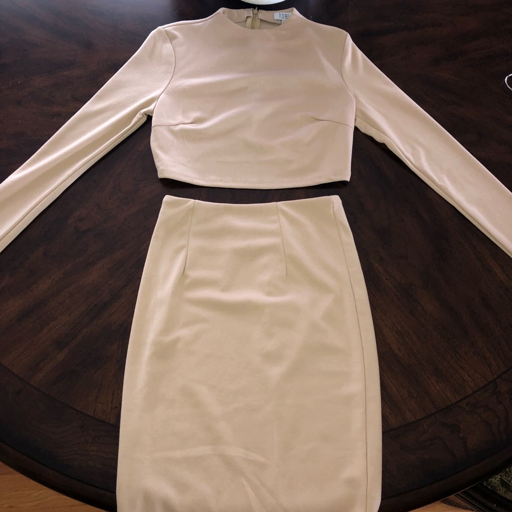 Nude 2 piece dress